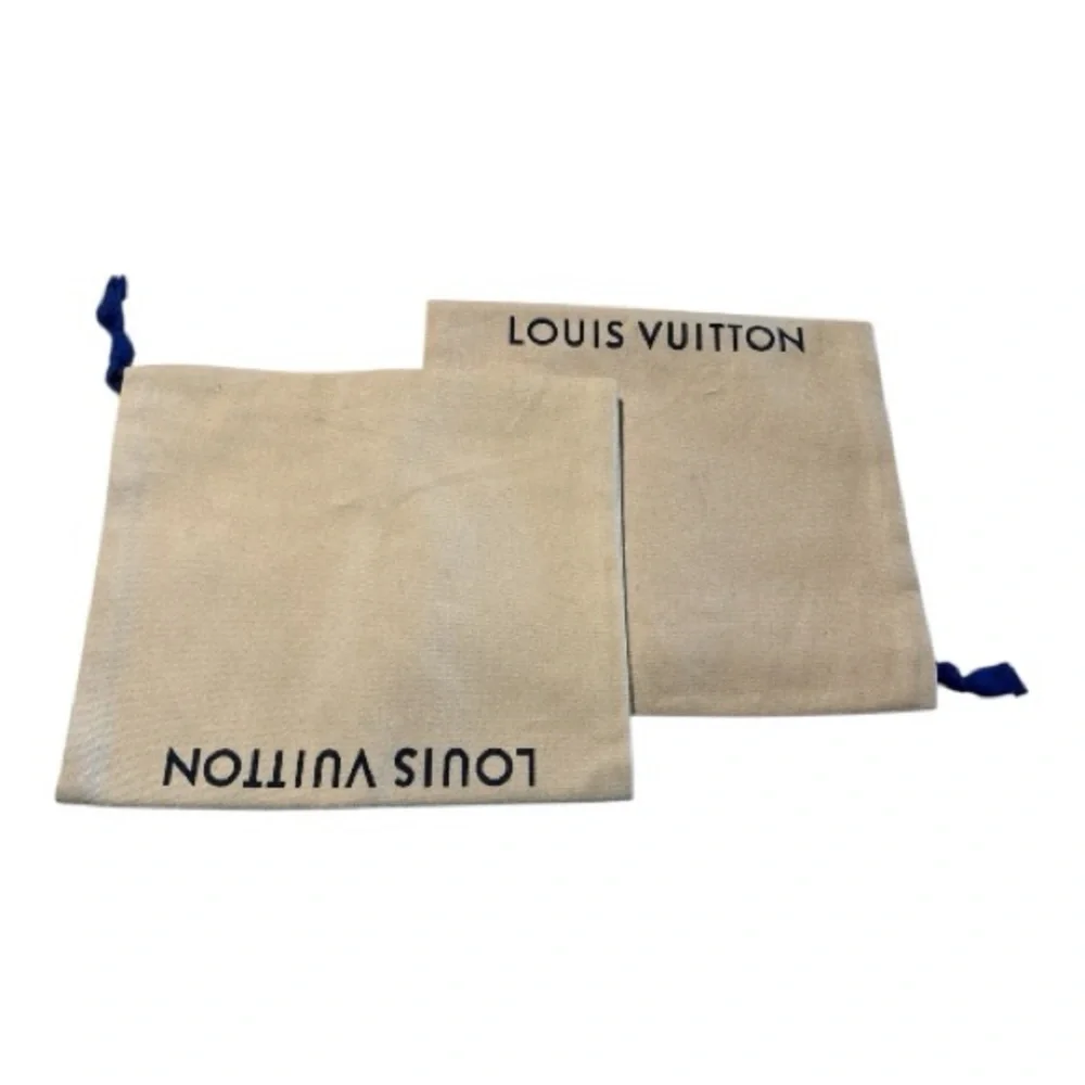 Authentic Louis Vuitton Pair of‎ Blue Logo Drawstring Dust Bags 15” x 9”  Unisex